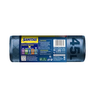 SANITAS | Σακούλες Απορριμμάτων Flex & Strong Μεγάλες με Κορδόνι 10 Τεμάχια