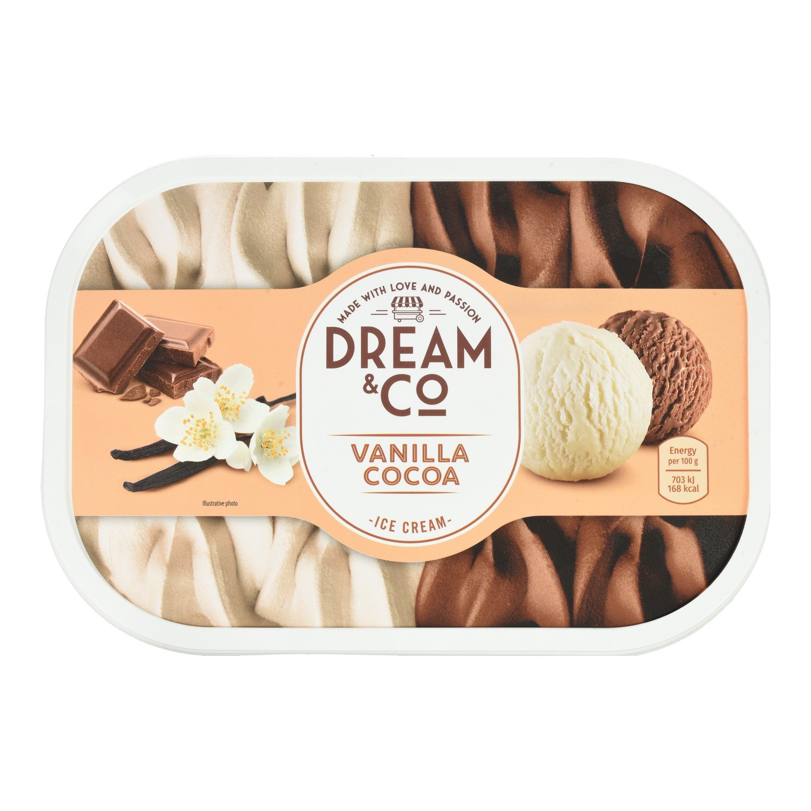DREAM & CO Παγωτό Βανίλια Κακάο 1kg