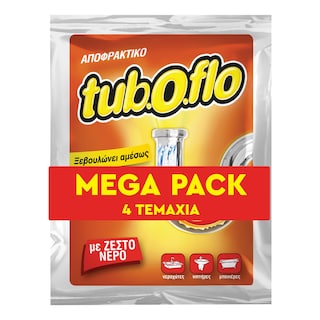 TUBOFLO | Αποφρακτικό Σκόνη Ζεστό Νερό 4x60g