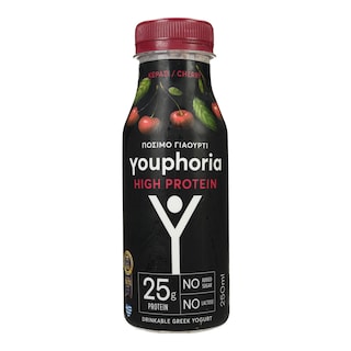 YOUPHORIA | Ρόφημα Γιαουρτιού High Protein Κεράσι 250ml