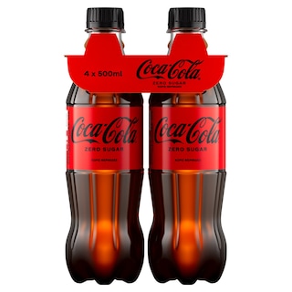 COCA COLA | ZERO | Αναψυκτικό Cola Zero Φιάλη 4x500ml