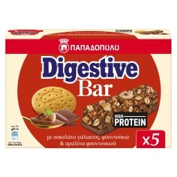 ΠΑΠΑΔΟΠΟΥΛΟΥ | Μπάρες Δημητριακών Digestive High Protein Σοκολάτα 5x28g