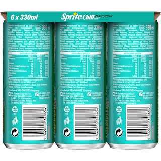 SPRITE | ZERO | Αναψυκτικό Γκαζόζα Zero Chill Κουτί 6x330ml