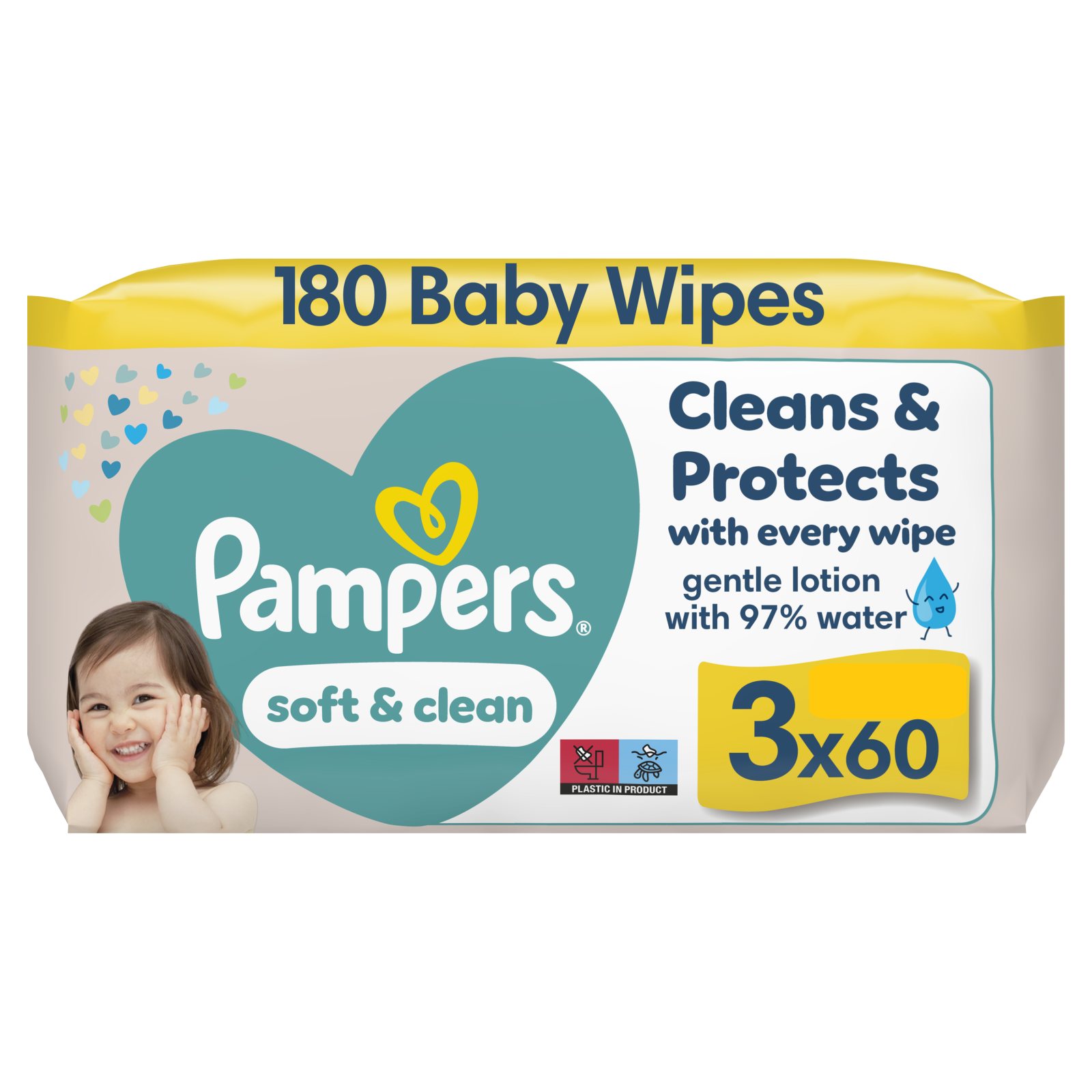 Μωρομάντηλα Soft & Clean 60 Τεμάχια 2+1 Δώρο