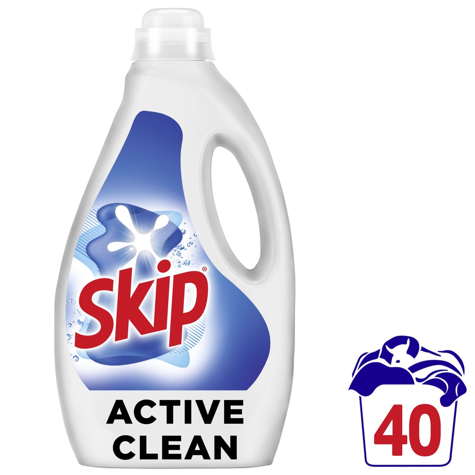 SKIP Υγρό Πλυντηρίου Ρούχων Actice Clean 40 Μεζούρες