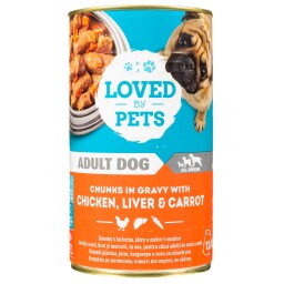LOVED BY PETS | Σκυλοτροφή Κοτόπουλο Συκώτι Καρότο σε Σάλτσα 1.24kg