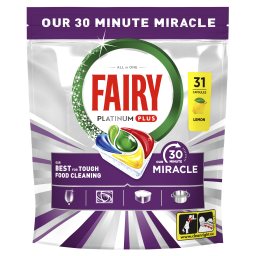 FAIRY | Κάψουλες Πλυντηρίου Πιάτων Platinum Plus Miracle Λεμόνι 31 Τεμάχια