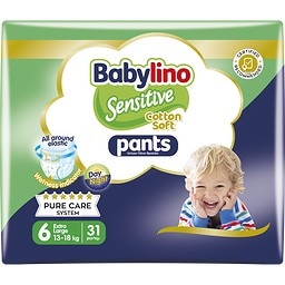 BABYLINO | Πάνες Βρακάκι Sensitive Pants Νο6 31 Τεμάχια