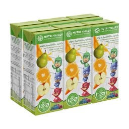 NUTRI VALLEY | Φυσικός Χυμός Pj Masks Μήλο Πορτοκάλι Αχλάδι 6x250ml