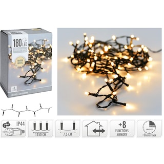 - | Χριστουγεννιάτικα Λαμπάκια 180 Led Θερμό Λευκό 1 Τεμάχιο