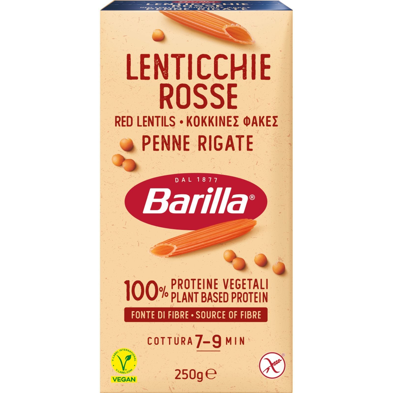 BARILLA Πέννες Κόκκινης Φακής 250g
