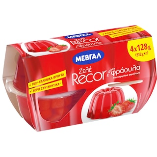 Ζελέ Recor Φράουλα 4x128g
