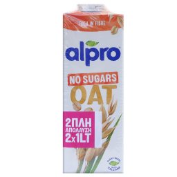 ALPRO | Ρόφημα Βρώμης Χωρίς Ζάχαρη 2x1lt