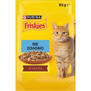 FRISKIES | Γατοτροφή Σολομός σε Σάλτσα 85g