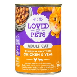 LOVED BY PETS | Γατοτροφή Κοτόπουλο και Μοσχάρι σε Σάλτσα 415g