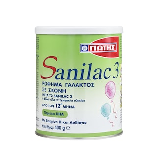 SANILAC | 3 | Γάλα Νηπιακό Σκόνη Νο3 1+ Ετών 400gr
