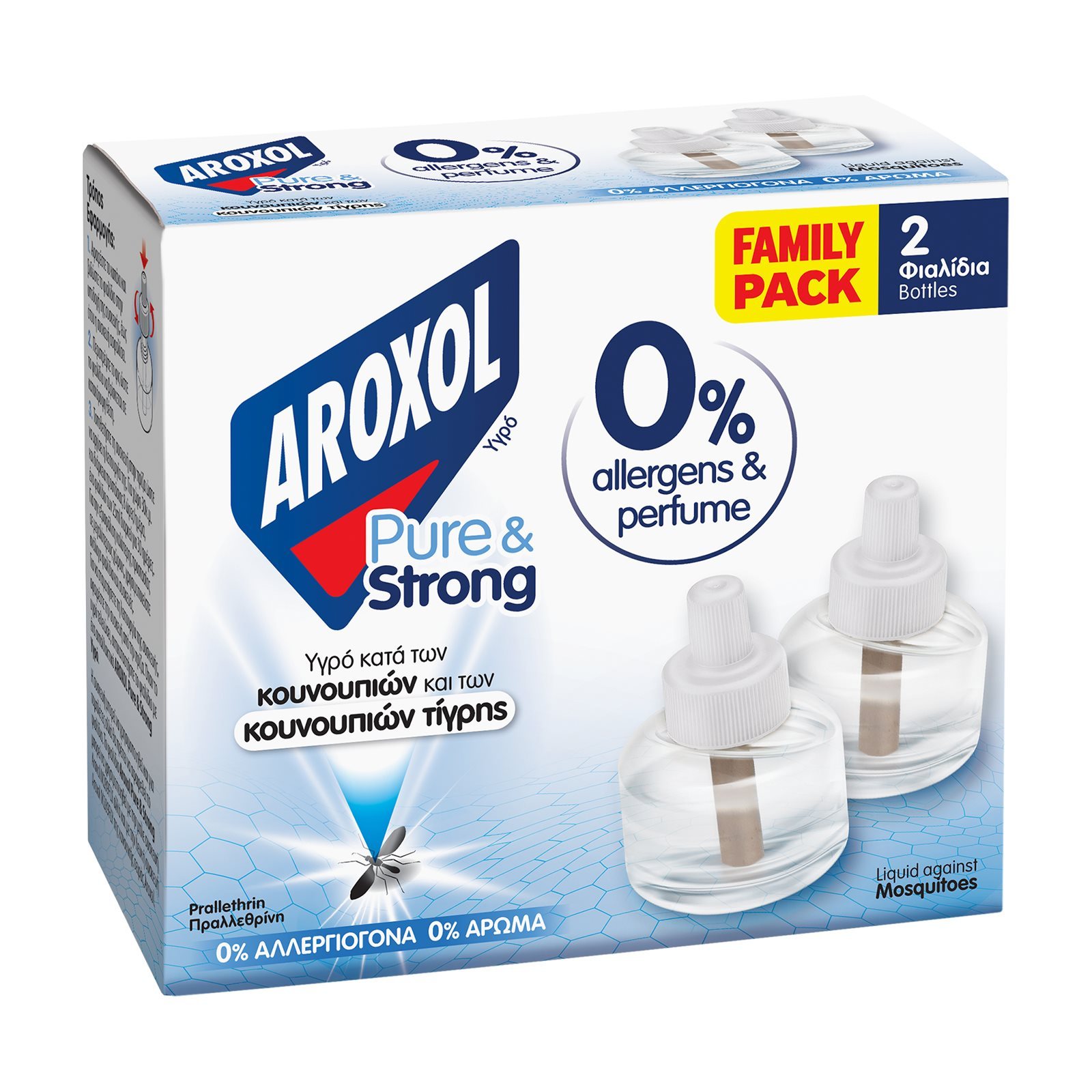 AROXOL Αντικουνουπικό Υγρό Pure & Strong Ανταλλακτικό 2x25ml