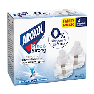 AROXOL | Αντικουνουπικό Υγρό Pure & Strong Ανταλλακτικό 2x25ml