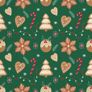 DECORATA | Χριστουγεννιάτικες Χαρτοπετσέτες Gingerbread 33x33cm 20 Τεμάχια