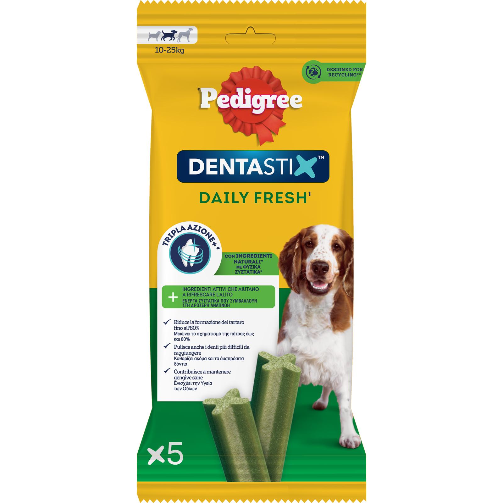 PEDIGREE Snack Σκύλων DentaStix Daily Fresh Medium 10-25kg 128g