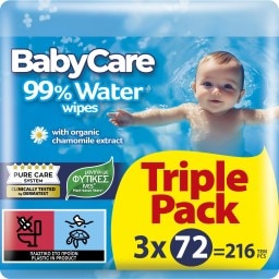 BABY CARE | Baby Wipes 99% Water 3x72 Τεμάχια