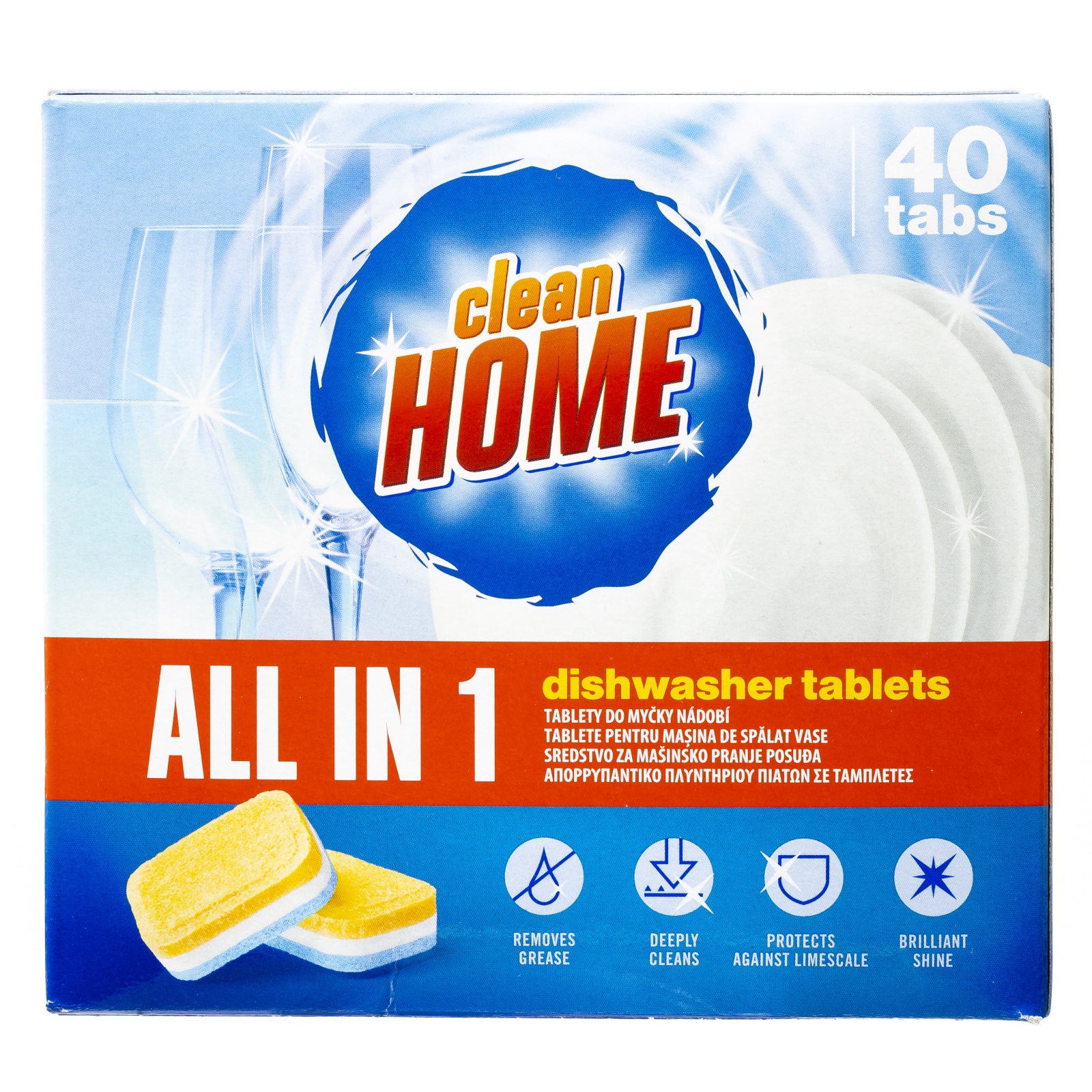 CLEAN HOME Κάψουλες Πλυντηρίου Πιάτων Allin1 40 Tεμάχια