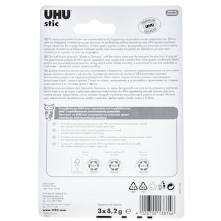 UHU | Κόλλα Stick 3x8.2g