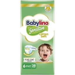 BABYLINO | Πάνες Μωρού Sensitive Cotton Soft No6 38 Τεμάχια