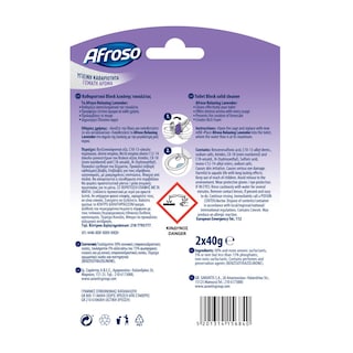 AFROSO | Καθαριστικό Block Τουαλέτας Relaxing Lavender 2x40g