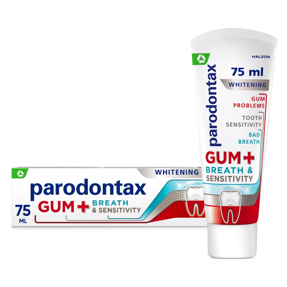 PARODONTAX Οδοντόκρεμα Gum +Breath & Sensitivity Whitening 75ml