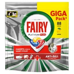 FAIRY | Κάψουλες Πλυντηρίου Πιάτων Platinum Plus Anti-Dull Lemon 88 Τεμάχια