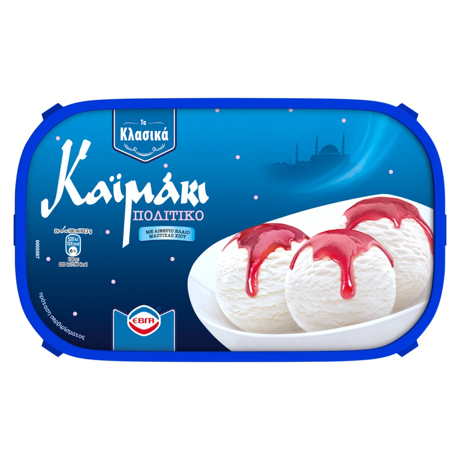 ΕΒΓΑ Παγωτό Καϊμάκι Πολίτικο 570g