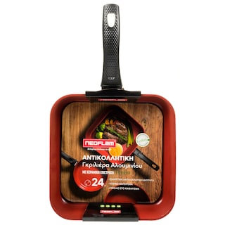 NEOFLAM | NEOFLAM GRILL PAN 24CM BLACK RED