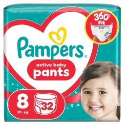 PAMPERS | Πάνες Βρακάκι Μωρού Pants Νο8 32 Τεμάχια