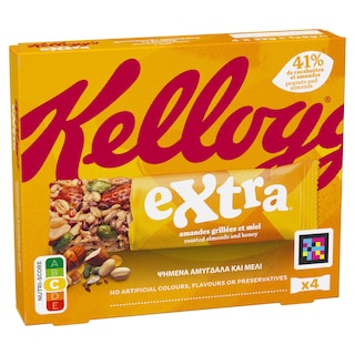 KELLOGGS | Μπάρες Δημητριακών Αμύγδαλο Μέλι Φιστίκι 4x32g