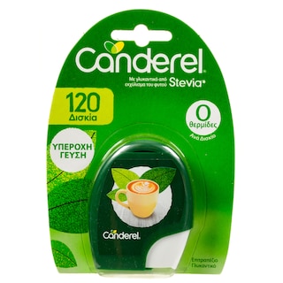 CANDEREL | Υποκατάστατο Ζάχαρης Στέβια 120 Δισκία 10.2g