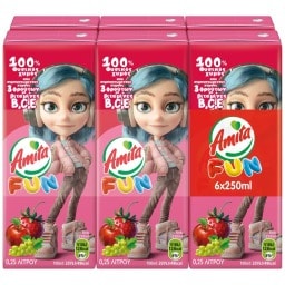 AMITA | Χυμός Φράουλα Μήλο Σταφύλι 6x250ml