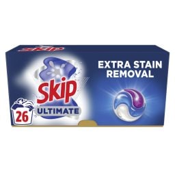 SKIP | Kάψουλες Πλυντηρίου Ρούχων Ultimate Active Clean 26 Μεζούρες