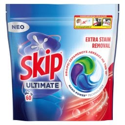 SKIP | Κάψουλες Πλυντηρίου Ρούχων Ultimate Extra Strain Removal 60 Τεμάχια