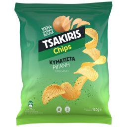 ΤΣΑΚΙΡΗΣ | Τσιπς Κυματιστά Ρίγανη 120g