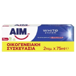AIM | Οδοντόκρεμα White System 2x75ml