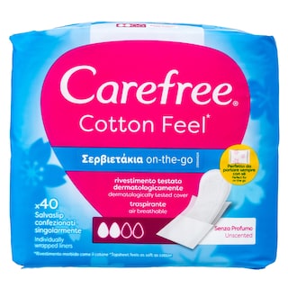 CAREFREE | Σερβιετάκια Cotton Feel On The Go 40 Τεμάχια
