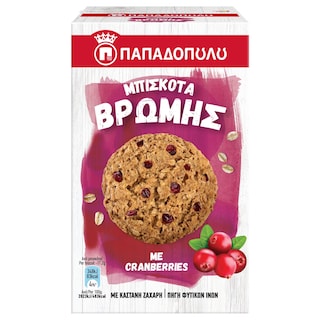 ΠΑΠΑΔΟΠΟΥΛΟΥ | Μπισκότα Βρώμης Cranberries 155g