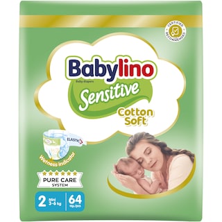 BABYLINO | Πάνες Sensitive Cotton Soft No2 64 Τεμάχια