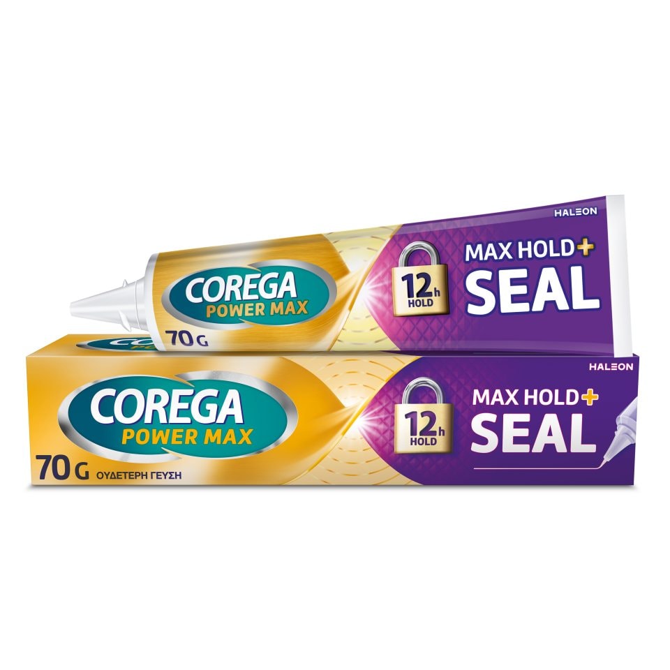 COREGA Κρέμα Στήριξης Οδοντοστοιχίας Max Hold + Seal 70g