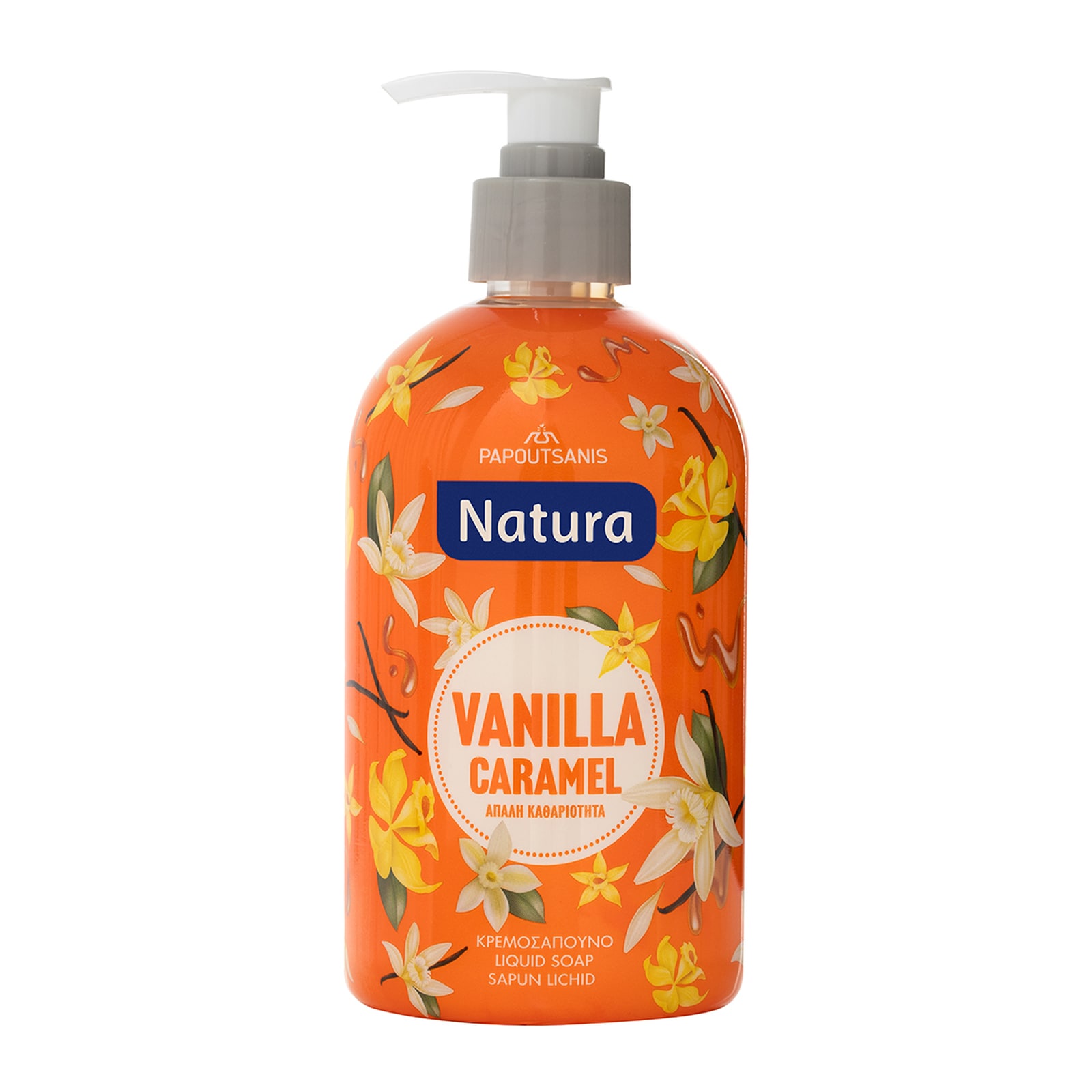 NATURA Κρεμοσάπουνο Vanilla Caramel Aντλία 480ml