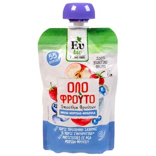 ΕΥ BIO | Smoothie Φρούτων Bio Μήλο Μύρτιλο Φράουλα 100g