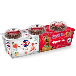 ΚΡΙ ΚΡΙ | Επιδόρπιο Γιαουρτιού Scoopy Doo Φράουλα Σοκομπιλάκια 3x150g