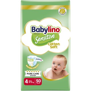 BABYLINO | Πάνες Sensitive Cotton Soft Νο4 50 Τεμάχια