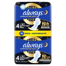 ALWAYS | Σερβιέτες Ultra Secure Night 12 Τεμάχια